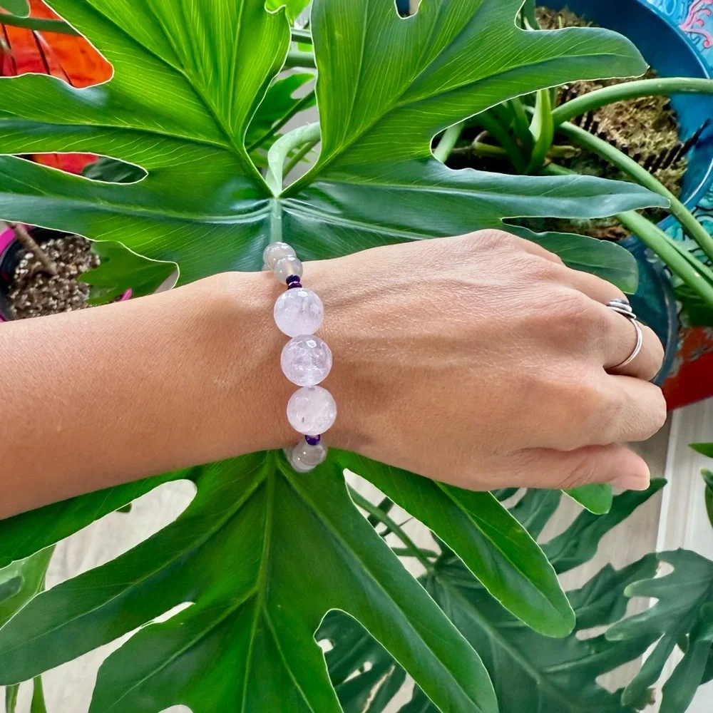 Amethyst ~ Agate ~ Hematite bracelet (one) - Picture 3 of 6